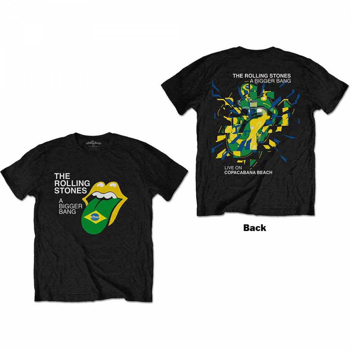 【予約商品】THE ROLLING STONES バンドTシャツ ユニセックス: Bigger Bang - Brazil '80 (Black) (Back Print) - BLACK