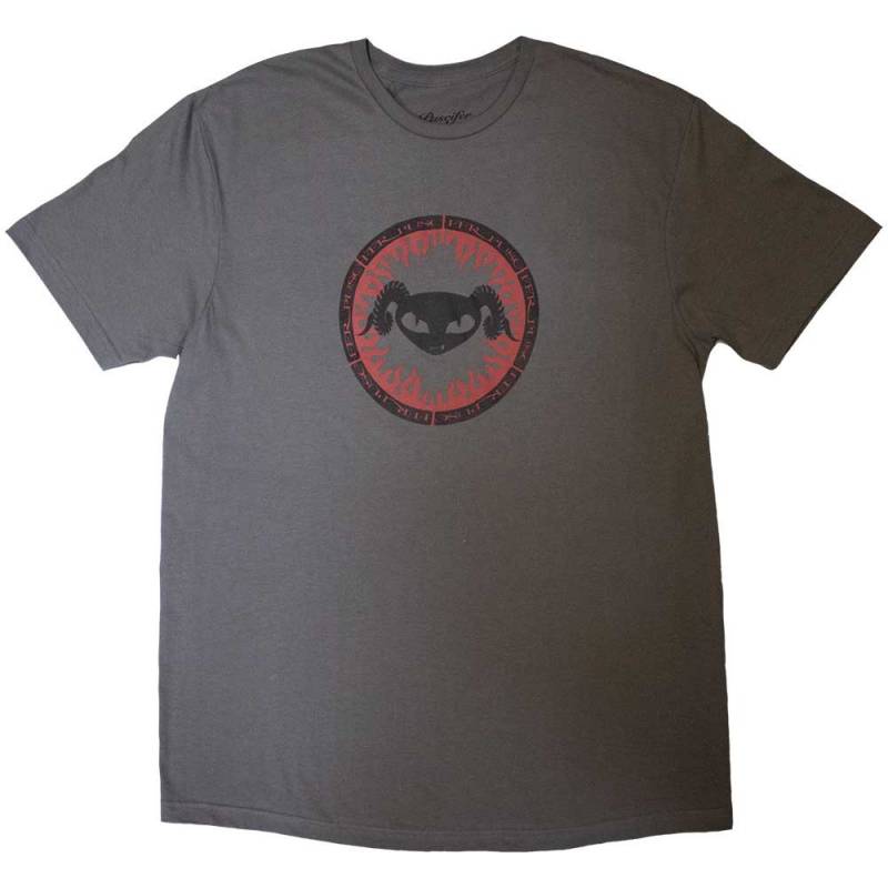 【予約商品】PUSCIFER バンドTシャツ ユニセックス: Flame Logo (Charcoal Grey)