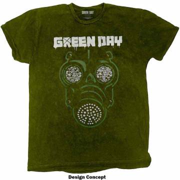 【予約商品】GREEN DAY ユニセックスTシャツ: Gas Mask (Wash Collection)