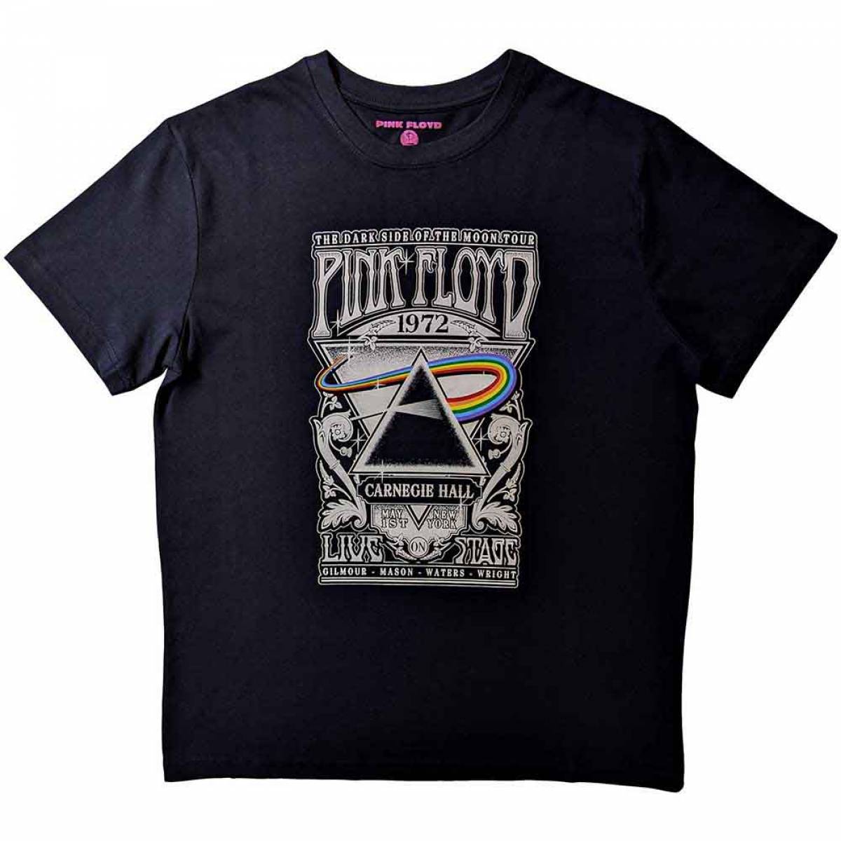 【予約商品】PINK FLOYD バンドTシャツ ユニセックス: Carnegie Hall Poster (Black) - BLACK