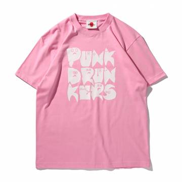 【予約商品】PUNK DRUNKERS (パンクドランカーズ) ロゴ星人TEE - PINK