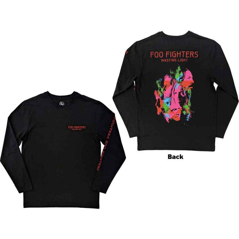 【予約商品】FOO FIGHTERS Unisex Long Sleeve バンドTシャツ: Wasting Light (Black) (Back & Sleeve Print)