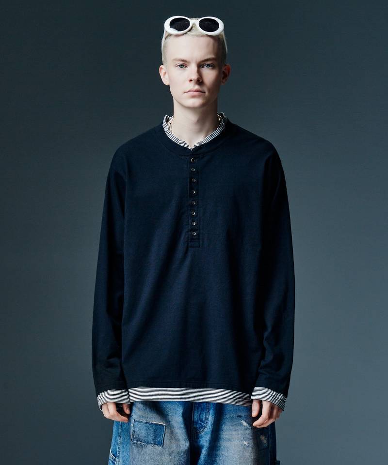 【予約商品】glamb(グラム) Layered Augusta Cutsew / レイヤードオーガスタカットソー - Black