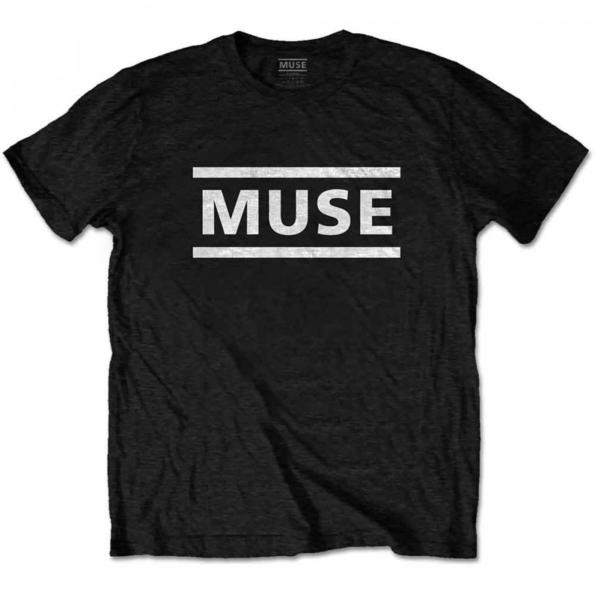 【予約商品】MUSE バンドTシャツ ユニセックス: White Logo (Black) - BLACK