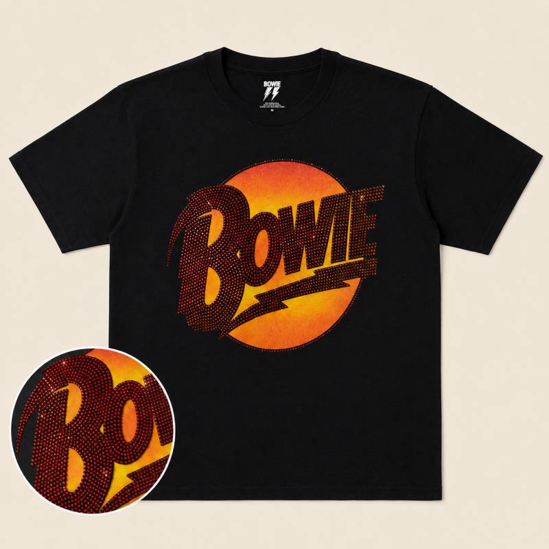 【予約商品】DAVID BOWIE バンドTシャツ ユニセックス: Diamond Dogs Logo (Black) (Embellished)