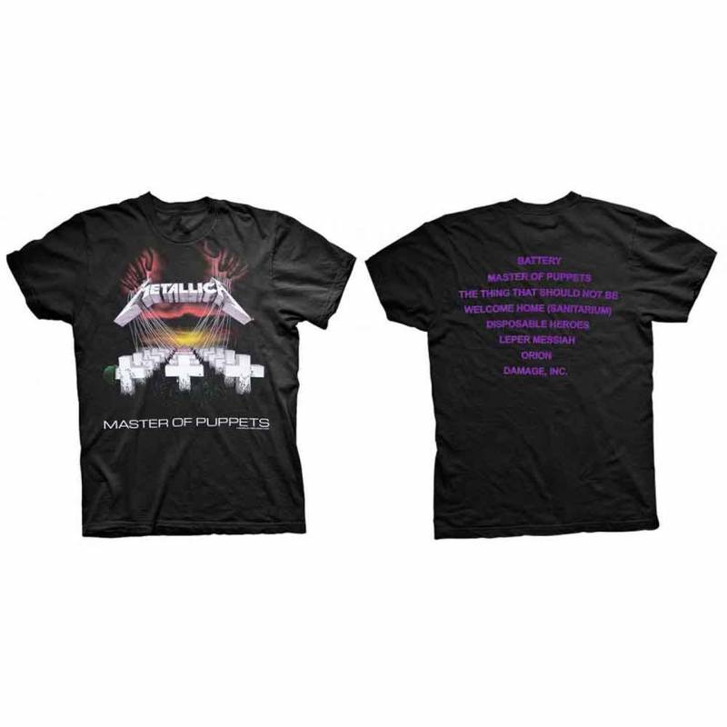 【予約商品】METALLICA バンドTシャツ ユニセックス: Master of Puppets (Black) (Back Print)
