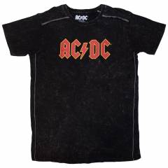 【予約商品】AC/DC バンドTシャツ ユニセックス: Logo (Black) (Wash Collection) - BLACK