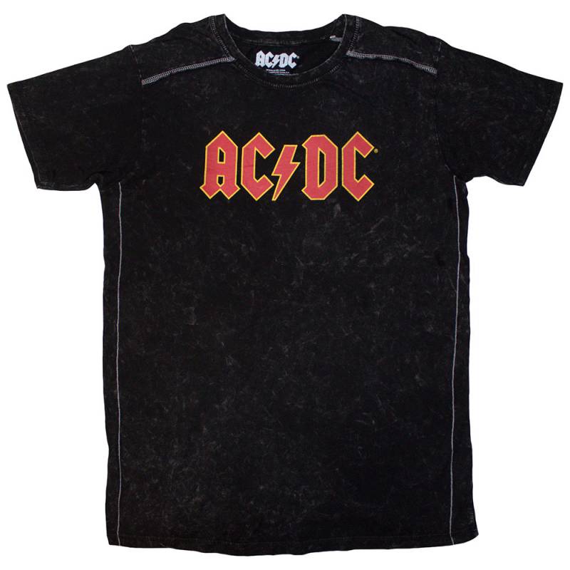 【予約商品】AC/DC バンドTシャツ ユニセックス: Logo (Black) (Wash Collection) - BLACK