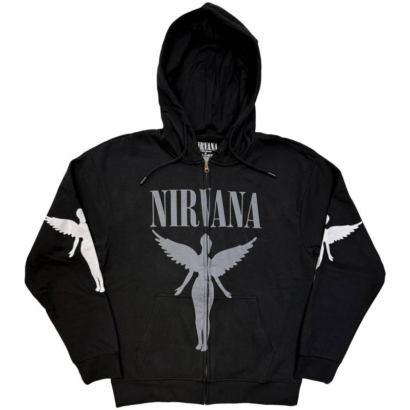 【予約商品】NIRVANA Unisex Zipped Hoodie: In Utero Mono (Charcoal Grey)