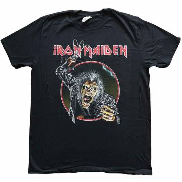 【予約商品】IRON MAIDEN バンドTシャツ ユニセックス: Eddie Hook - BLACK