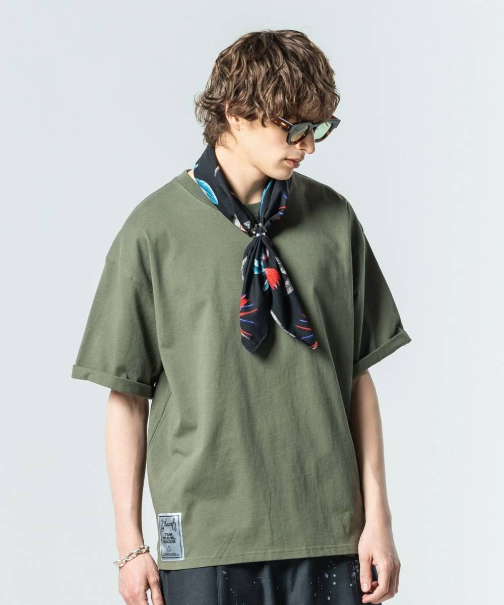 【予約商品】glamb(グラム)GB0225/CS15 : Silver Tag Oversize T-Shirt / シルバータグオーバーサイズＴシャツ - Khaki