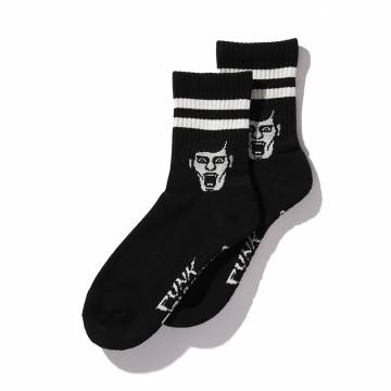 【予約商品】PUNK DRUNKERS (パンクドランカーズ) あいつライン靴下 2nd - BLACK