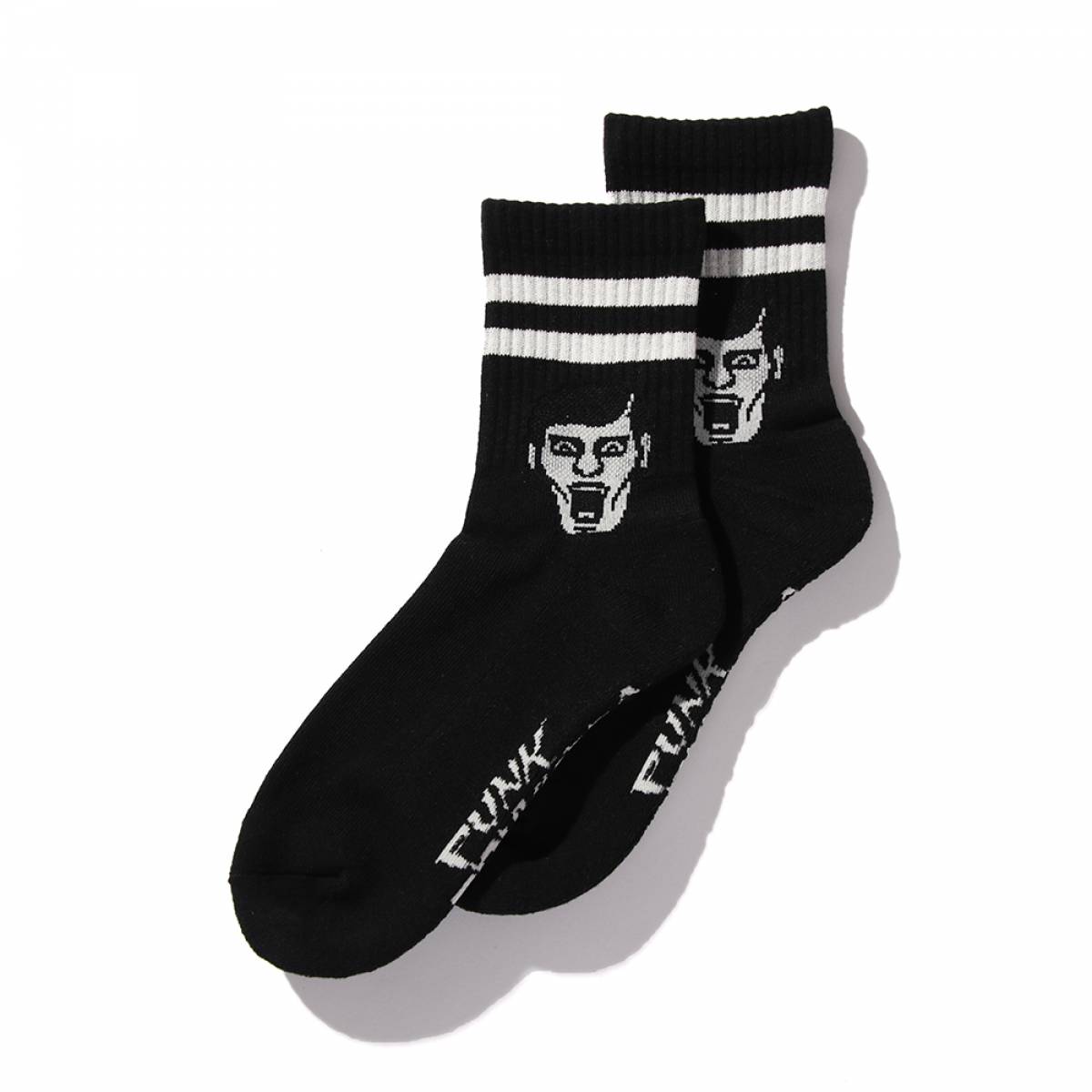 【予約商品】PUNK DRUNKERS (パンクドランカーズ) あいつライン靴下 2nd - BLACK