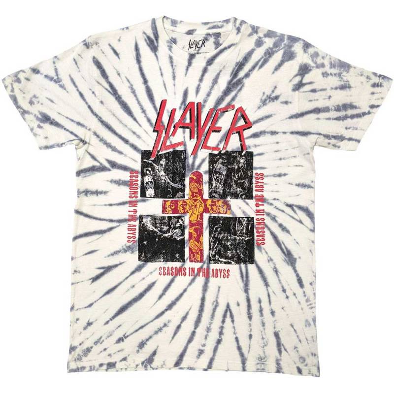 【予約商品】SLAYER バンドTシャツ ユニセックス: Quad Seasons (White) (Wash Collection)