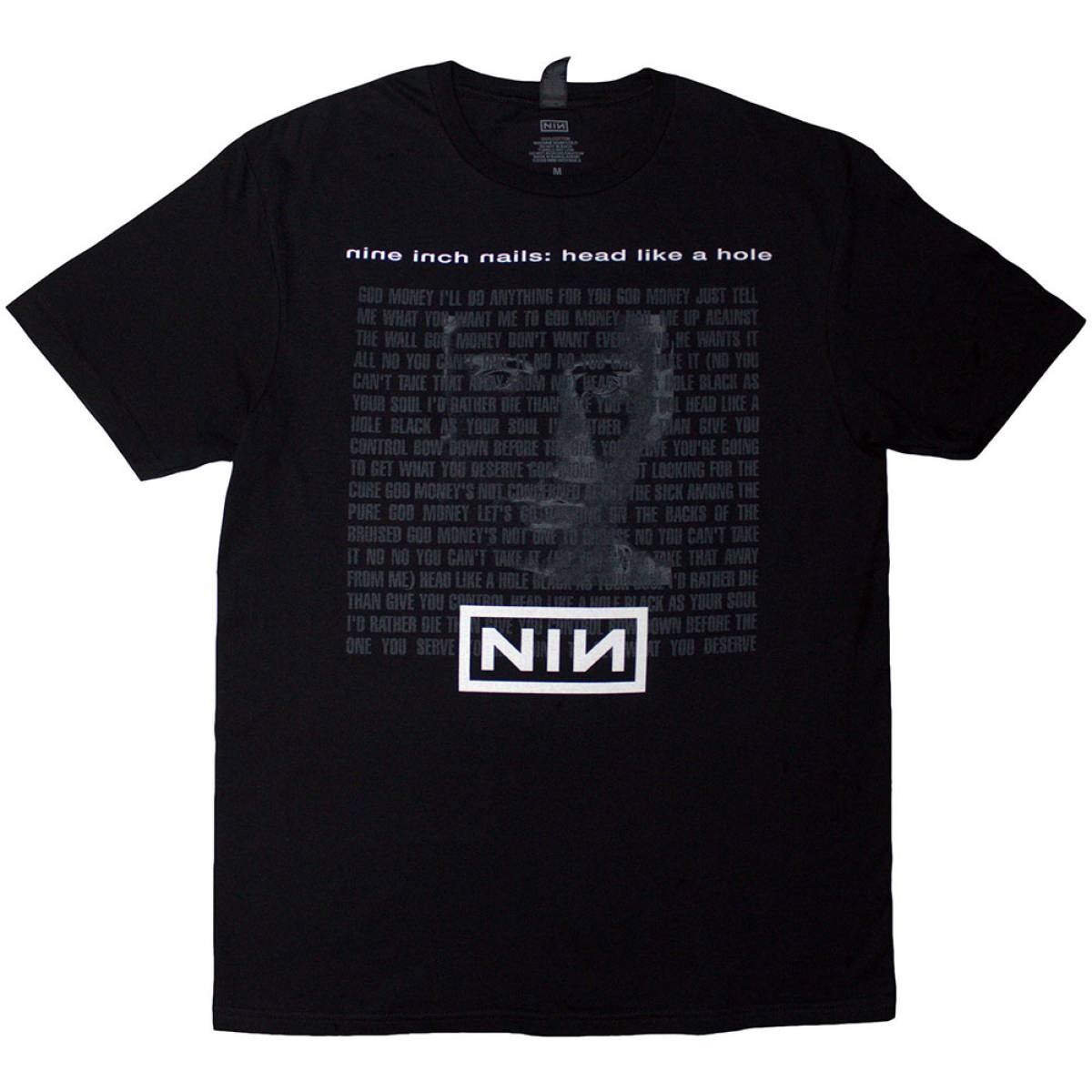 【予約商品】NINE INCH NAILS バンドTシャツ ユニセックス: Head Like A Hole (Black) - BLACK