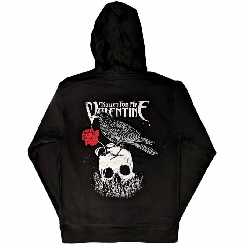 【予約商品】BULLET FOR MY VALENTINE Unisex Pullover Hoodie: Logo & Raven (Black) (Back Print)