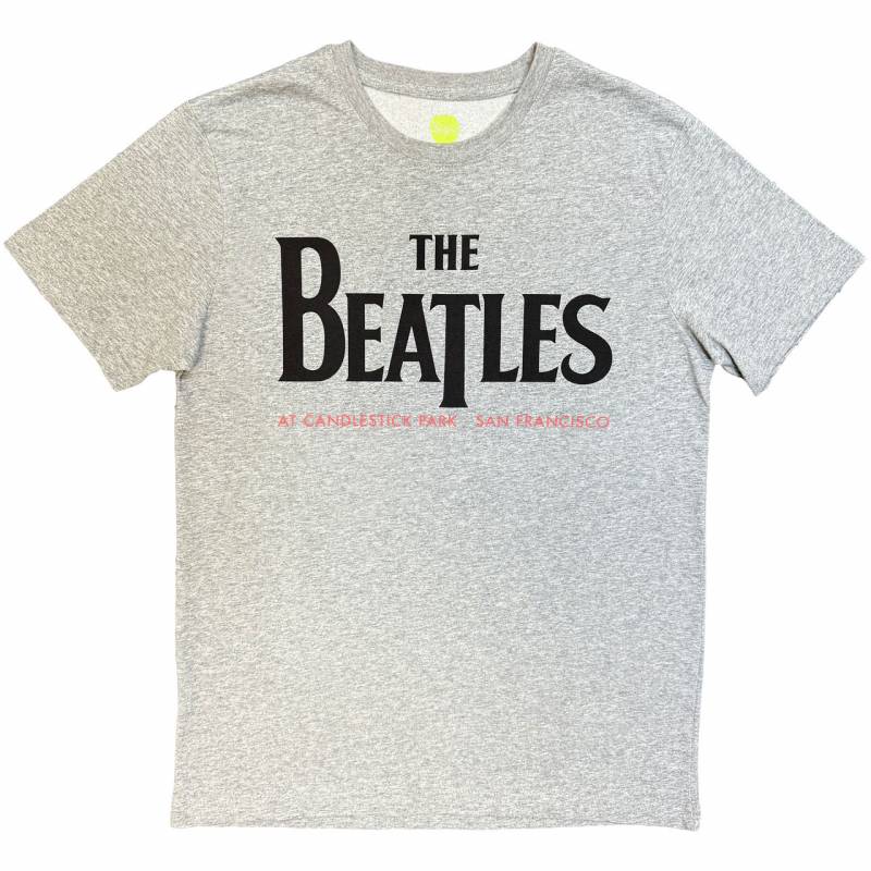 【予約商品】THE BEATLES バンドTシャツ ユニセックス: Candlestick Park (Grey) (Back Print)
