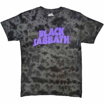 【予約商品】BLACK SABBATH バンドTシャツ ユニセックス: Wavy Logo (Wash Collection) - BLACK