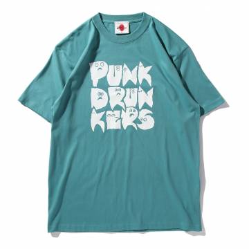 【予約商品】PUNK DRUNKERS (パンクドランカーズ) ロゴ星人TEE - H.GREEN
