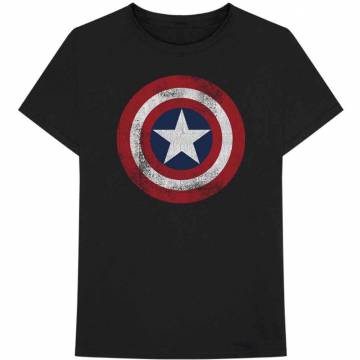 【予約商品】Marvel Comics ユニセックスTシャツ: Captain America Distressed Shield