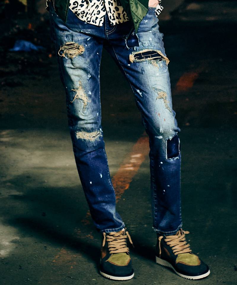 【予約商品】glamb(グラム) Heavy Remake Slim Denim / ヘビーリメイクスリムデニム - Indigo