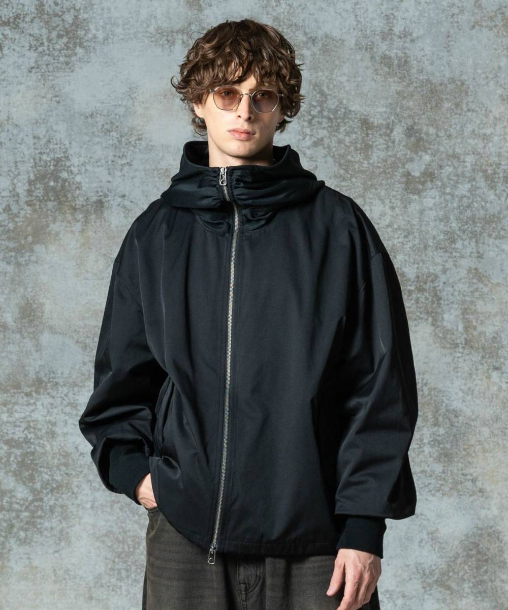 【予約商品】glamb(グラム)GB0325/JKT09 : Drape High Neck Jacket / ドレープハイネックジャケット - Black