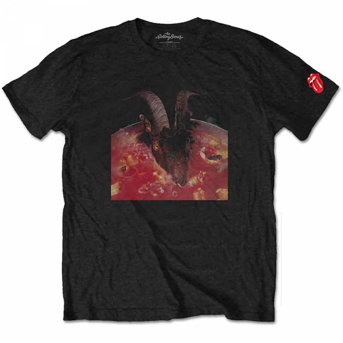 【予約商品】THE ROLLING STONES バンドTシャツ ユニセックス: Goats Head Soup (Black) (Sleeve Print) - BLACK