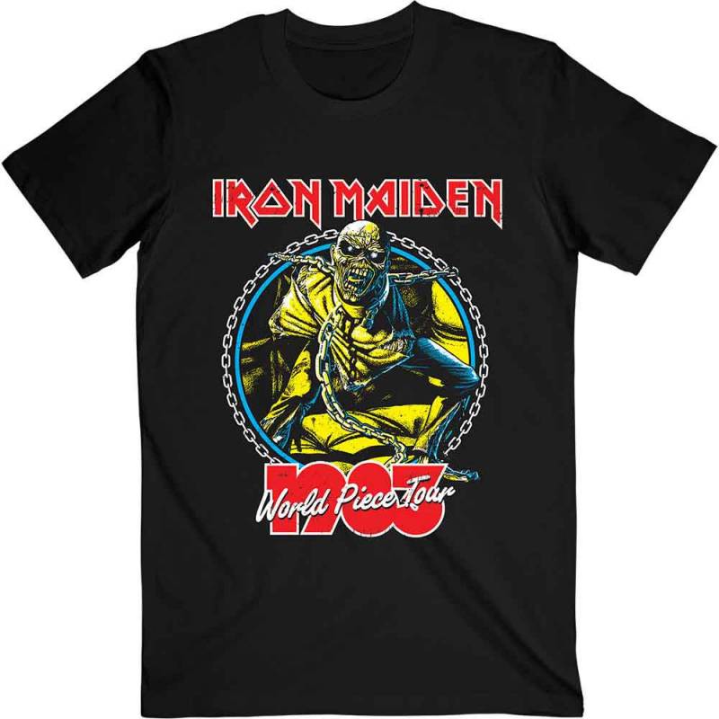 【予約商品】IRON MAIDEN バンドTシャツ ユニセックス: World Piece Tour '83 V.2. (Black)