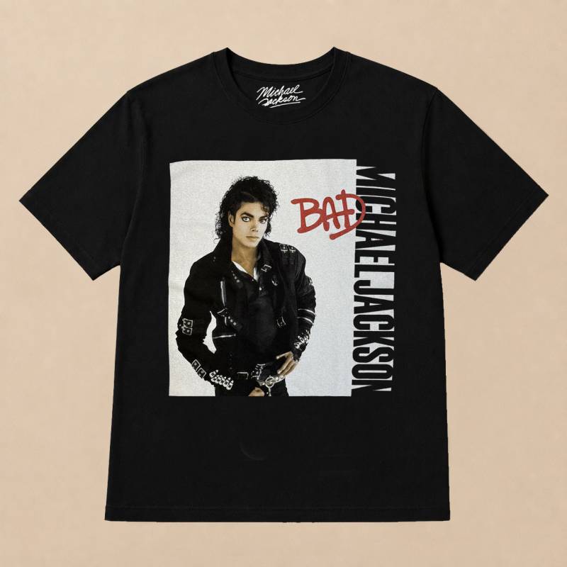 【予約商品】MICHAEL JACKSON Tシャツ ユニセックス: Bad (Black)