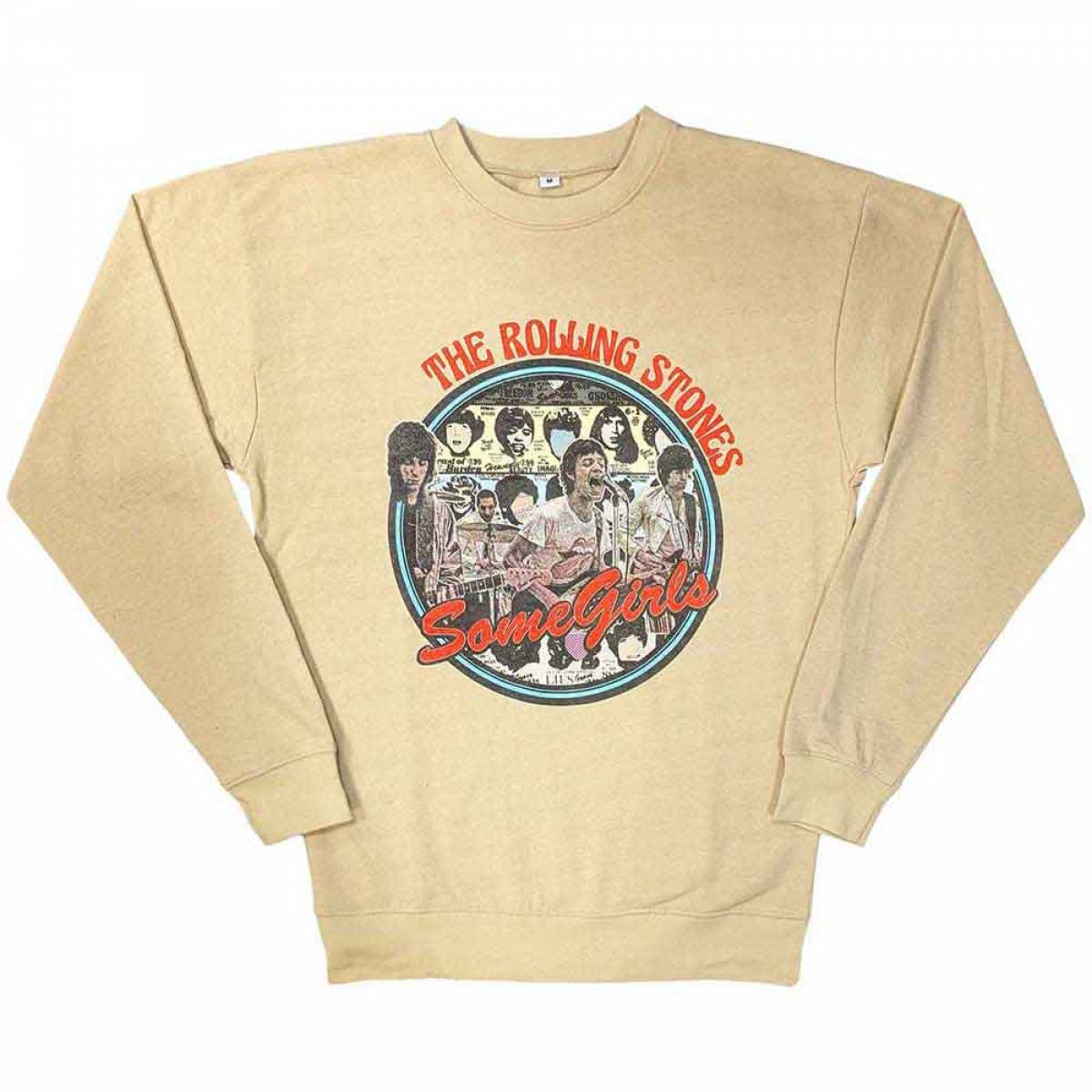 【予約商品】THE ROLLING STONES Unisex Sweatshirt: Some Girls Circle (Sand) - SAND