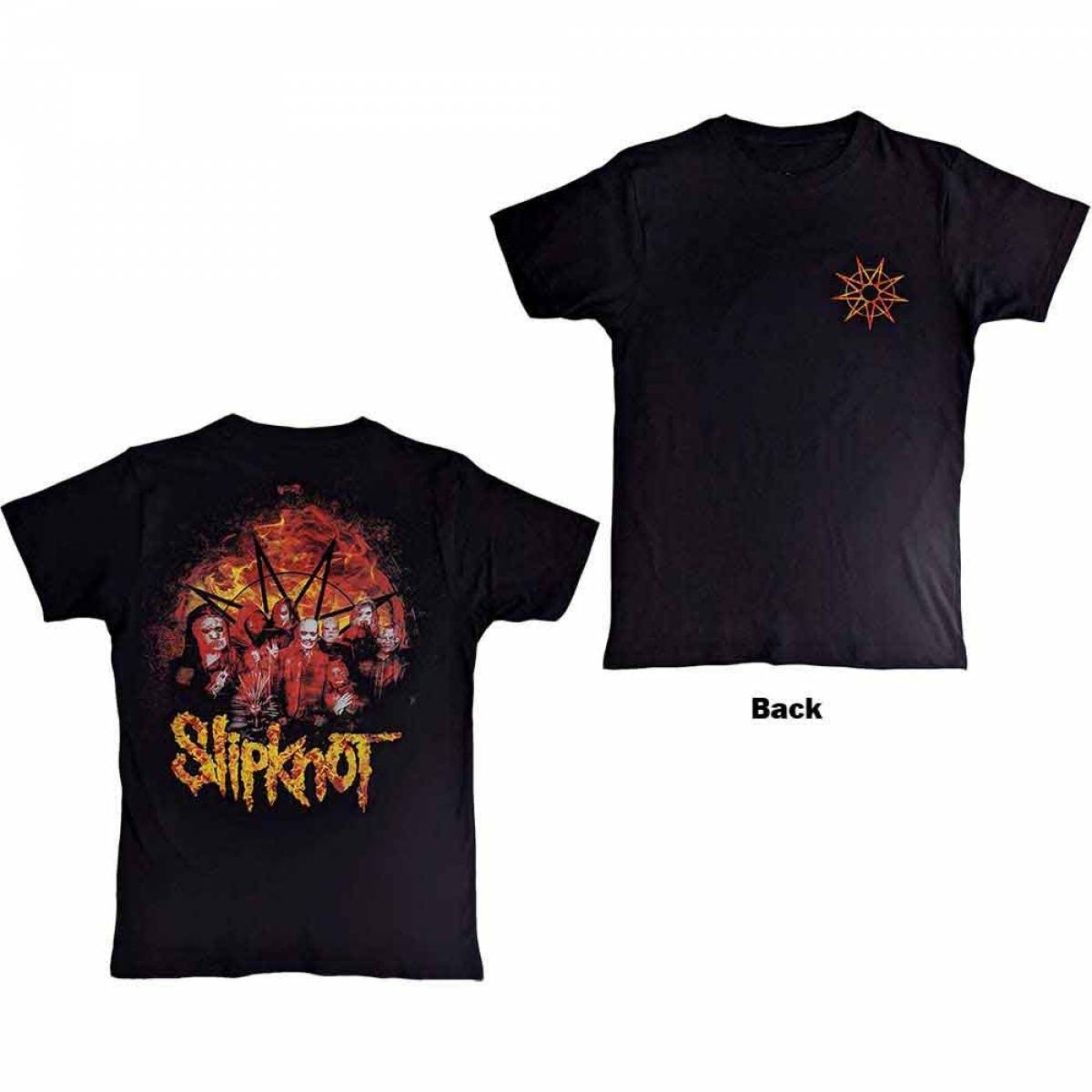 【予約商品】SLIPKNOT ユニセックスTシャツ: The End So Far Flame Logo (Back Print)