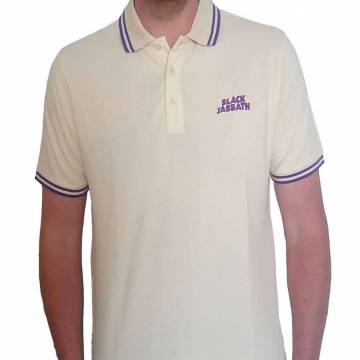 【予約商品】BLACK SABBATH Unisex Polo Shirt: Wavy Logo - NATURAL