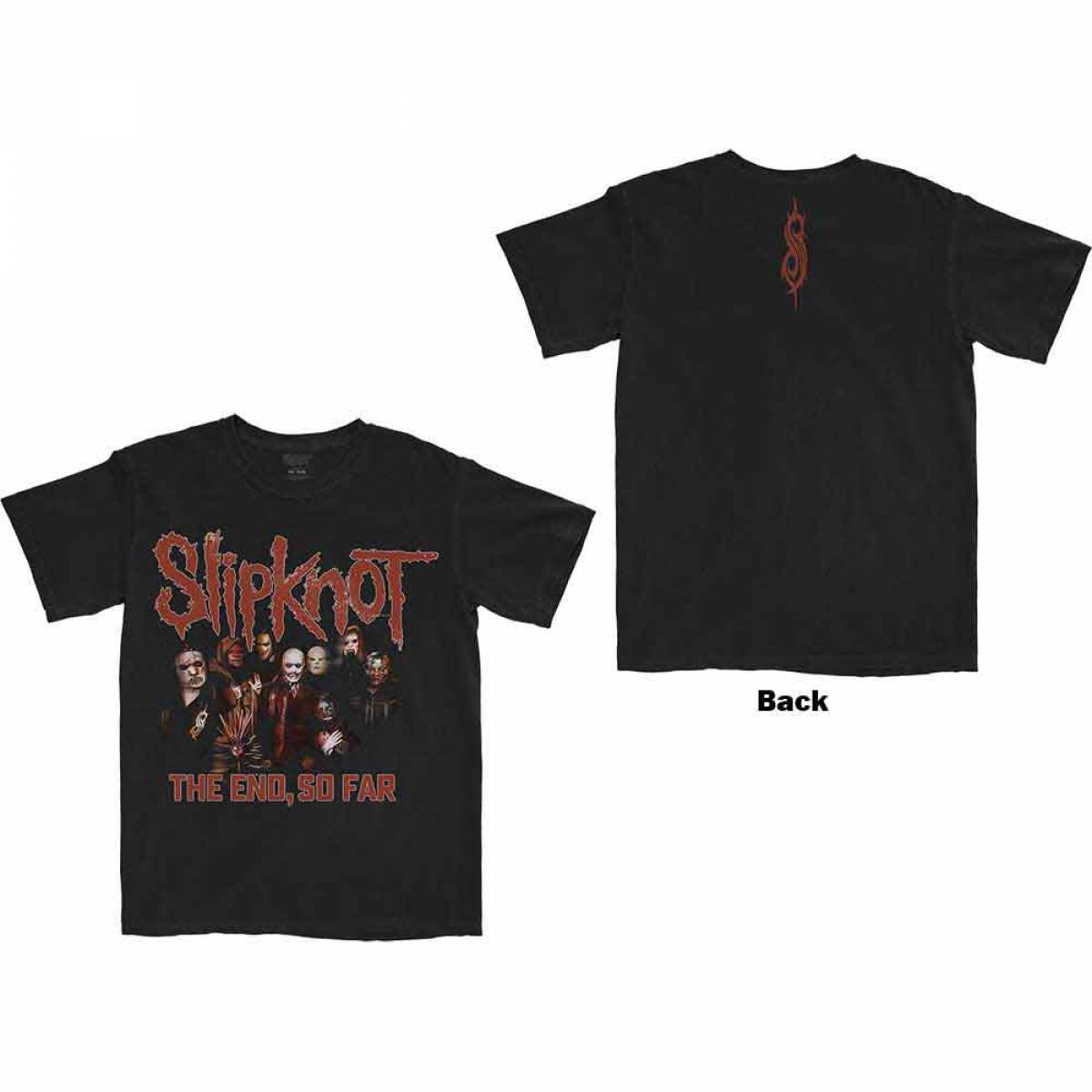 【予約商品】SLIPKNOT バンドTシャツ ユニセックス: The End, So Far Group Photo (Black) (Back Print) - BLACK