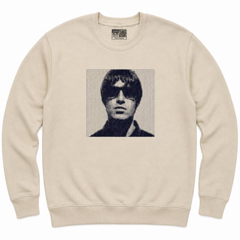 【予約商品】OASIS Unisex Sweatshirt: Liam Embroidered Portrait (Cream) (Ex-Tour)