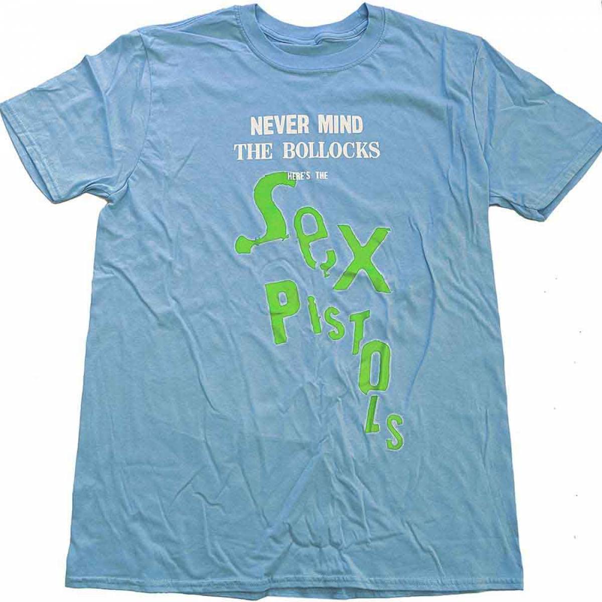 【予約商品】THE SEX PISTOLS バンドTシャツ ユニセックス: Never Mind The Bollocks Drop Logo (Light Blue) - LIGHT BLUE
