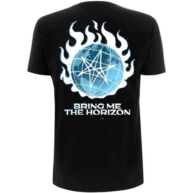【予約商品】BRING ME THE HORIZON バンドTシャツ ユニセックス: Globe (Black) (Back Print) - BLACK