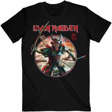 【予約商品】IRON MAIDEN バンドTシャツ ユニセックス: Senjutsu Eddie Warrior Circle - BLACK