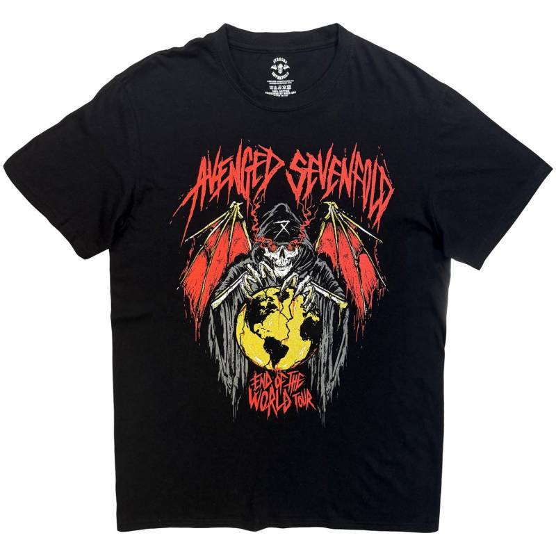 AVENGED SEVENFOLD バンドTシャツ ユニセックス: End Of The World Tour (Black)