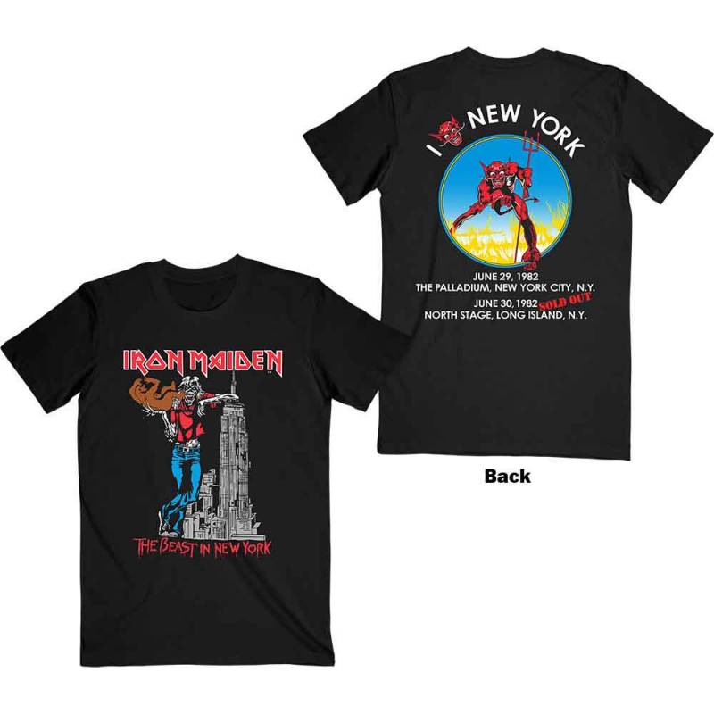 【予約商品】IRON MAIDEN バンドTシャツ ユニセックス: The Beast In New York (Black) (Back Print)