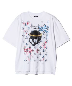 【予約商品】glamb(グラム)GB0125/CS07 : Lily Skull T-Shirt / リリースカルＴシャツ - White