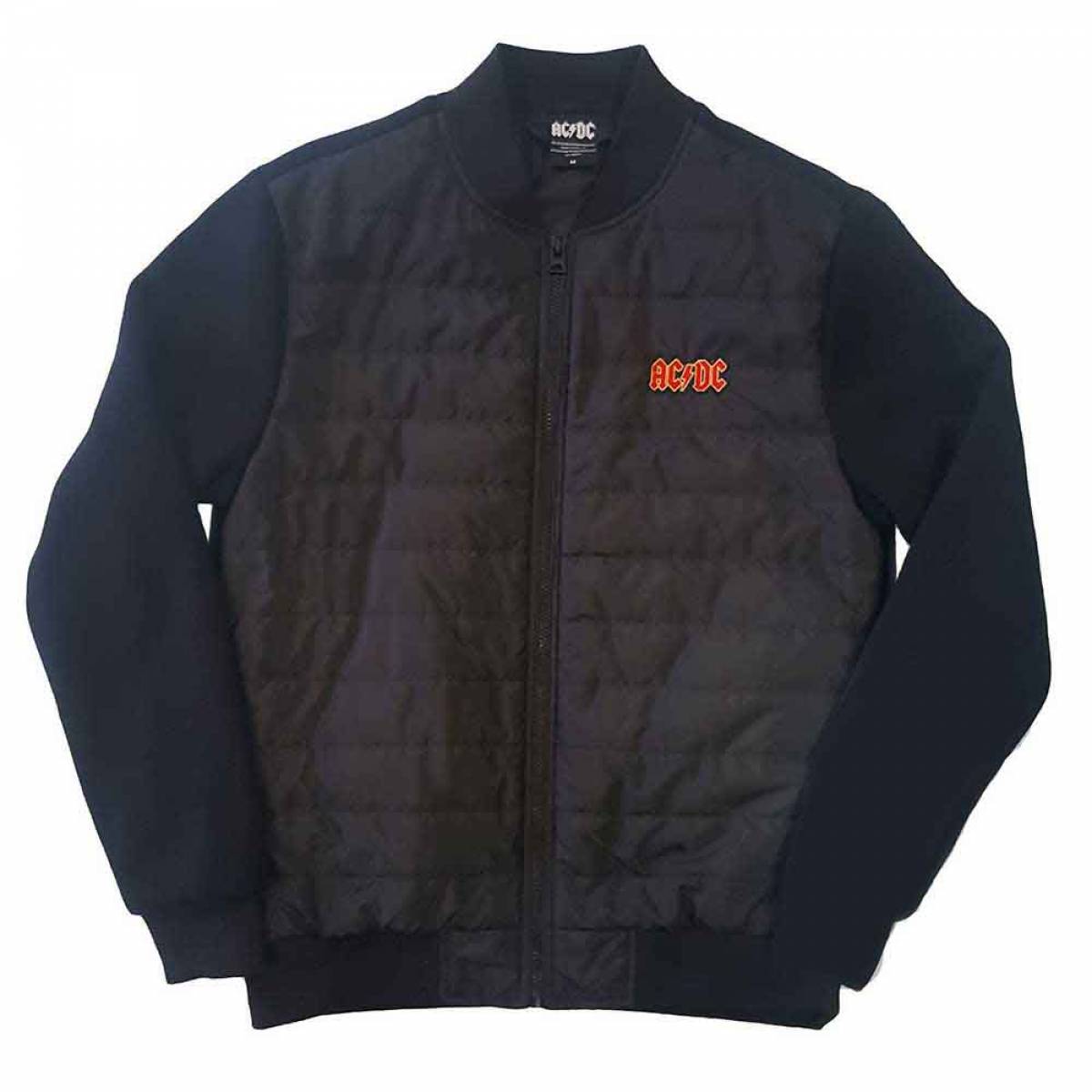 【予約商品】AC/DC Unisex Quilted Jacket: Logo (Black) - BLACK