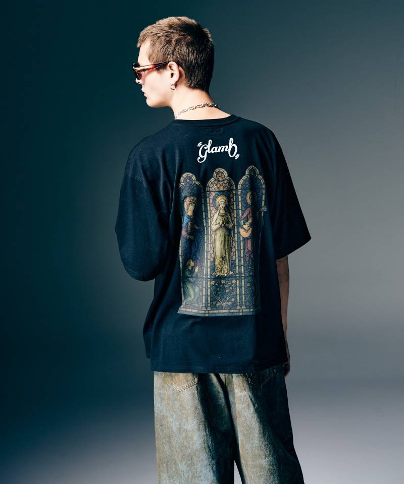 【予約商品】glamb(グラム)Stained Glass T-Shirt II / ステンドグラスTシャツII - Black