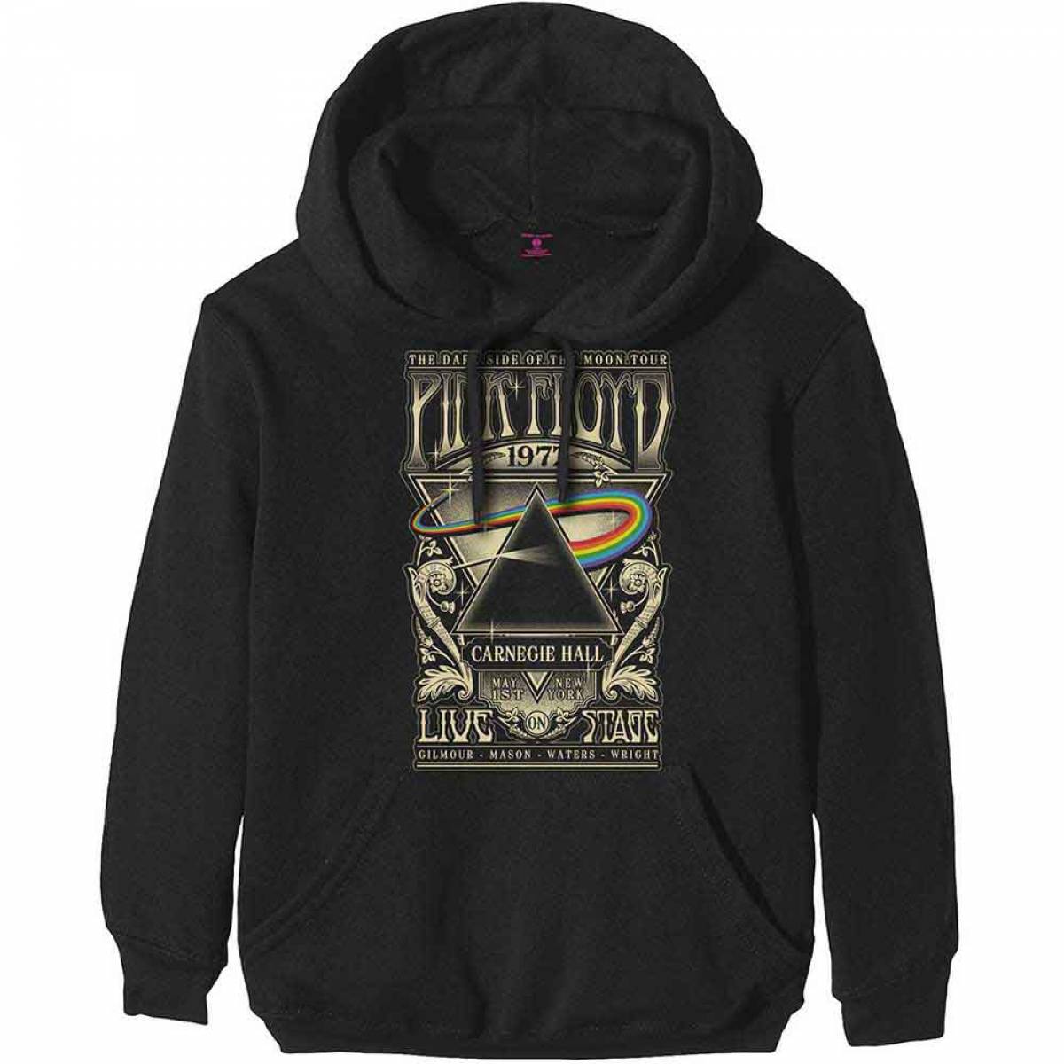 【予約商品】PINK FLOYD Unisex Pullover Hoodie: Carnegie Hall Poster (Black) - BLACK