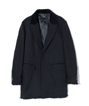 【予約商品】glamb(グラム) GB0424/JKT08 : Cut Off Chester Coat / カットオフチェスターコート - Black