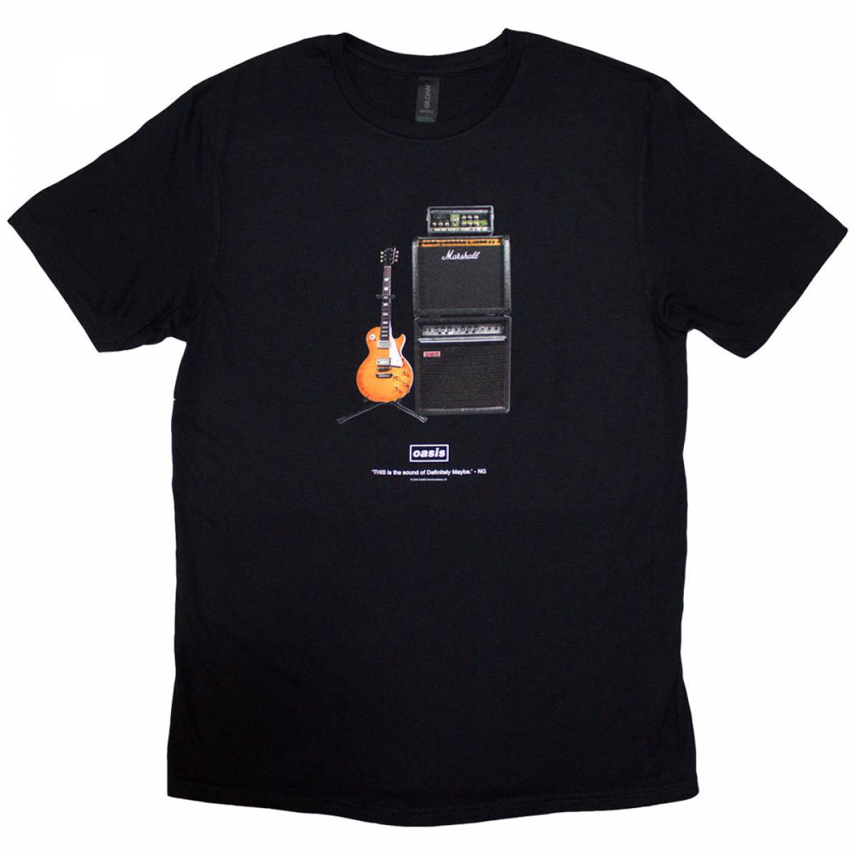 【予約商品】OASIS バンドTシャツ ユニセックス: Definitely Maybe Guitar (Black) - BLACK