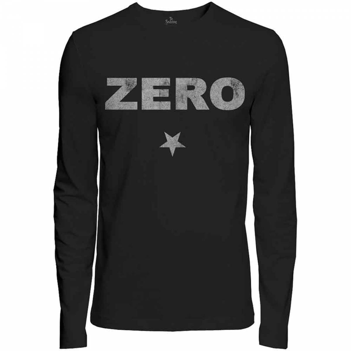 THE SMASHING PUMPKINS Unisex Long Sleeve バンドTシャツ: Zero Distressed - BLACK