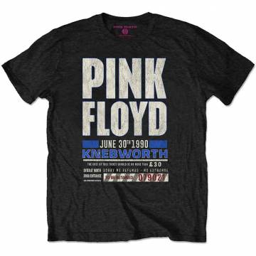 【予約商品】PINK FLOYD バンドTシャツ ユニセックス: Knebworth '90 Blue (Black) - BLACK