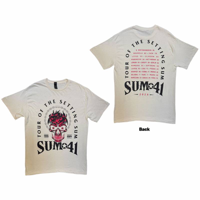 【予約商品】Sum 41 バンドTシャツ ユニセックス: Tour '24 Pt.2 Pink Skull (Natural) (Back Print) (Ex-Tour)