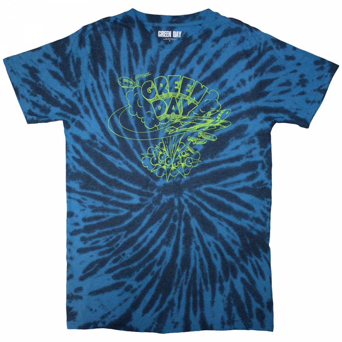【予約商品】GREEN DAY バンドTシャツ ユニセックス: Dookie Line Art (Blue) (Wash Collection) - BLUE