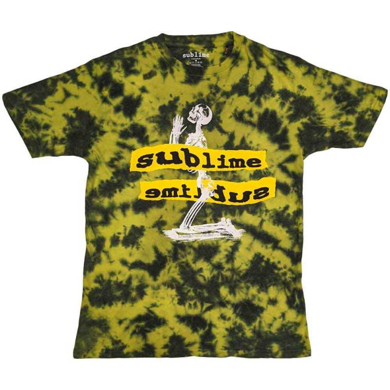 【予約商品】SUBLIME バンドTシャツ ユニセックス: Praying Skeleton (Yellow) (Wash Collection)